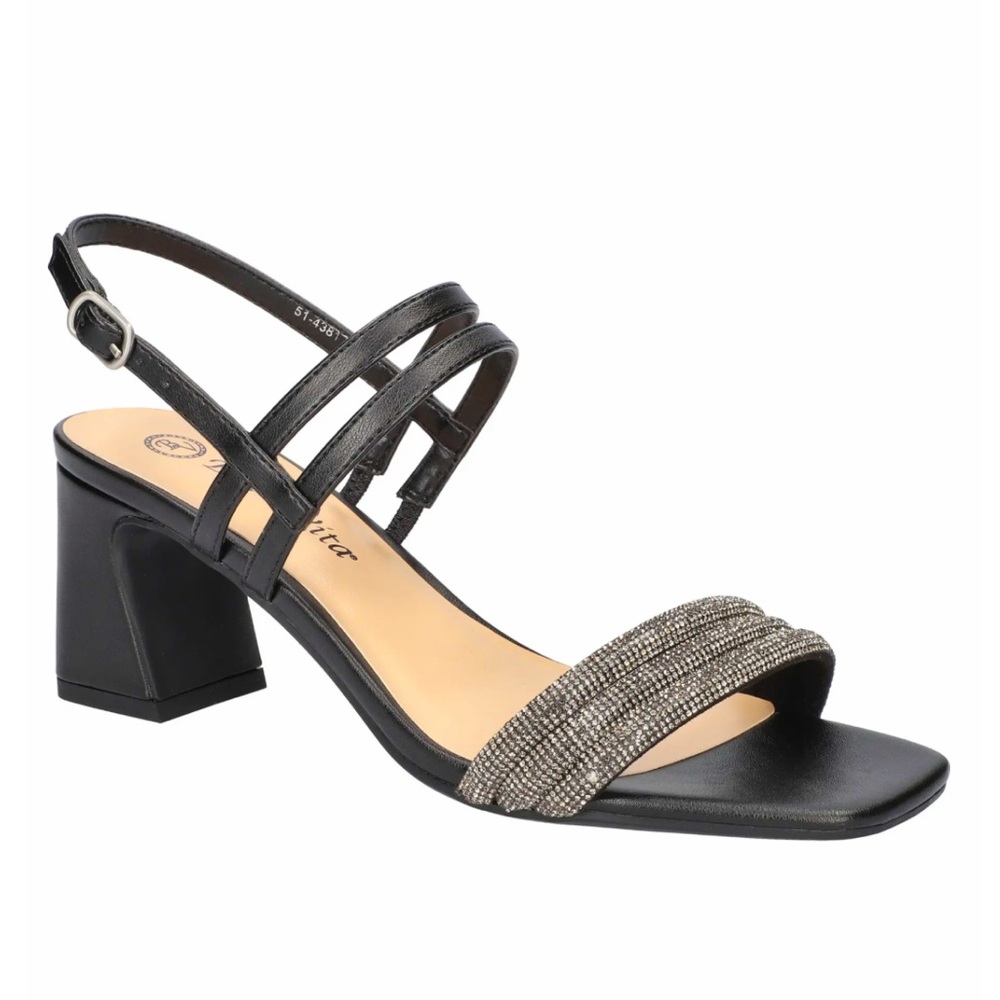 Bella Vita black Rhinestone Heel, Size 9, New